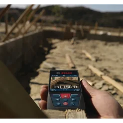 Factory Reconditioned Bosch 400 ft Cordless Bluetooth Laser Measure with Camera Viewfinder and AA Batteries Kit