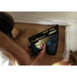 Factory Reconditioned Bosch 18V Lithium-Ion Brushless 15-Gauge Cordless Angled Finish Nailer Kit (2 Ah)