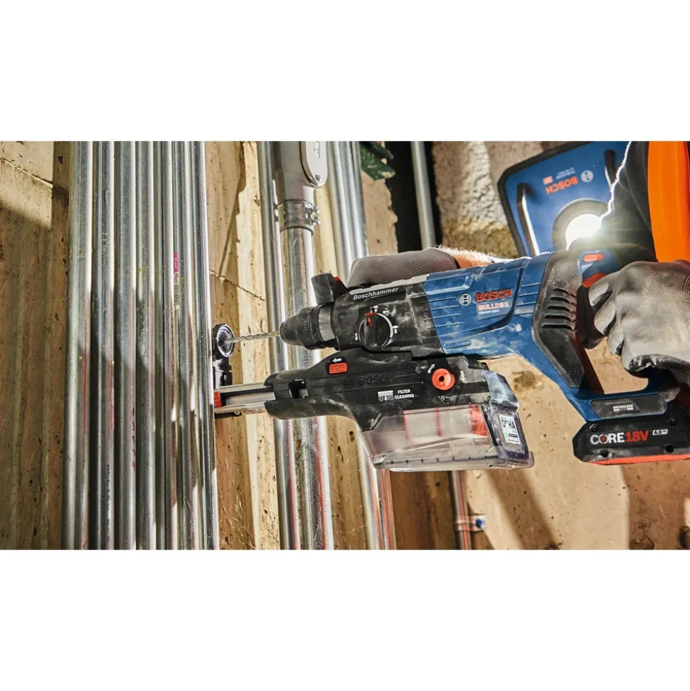 Factory Reconditioned Bosch 18V PROFACTOR Brushless Lithium-Ion 1-1/8 in. Cordless Connected-Ready SDS-plus Bulldog Rotary Hammer Kit with 2 Batteries (8 Ah)