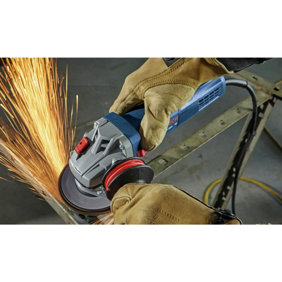 Factory Reconditioned Bosch 120V 10 Amp 4-1/2 in. Corded Ergonomic Angle Grinder with Lock-On Switch