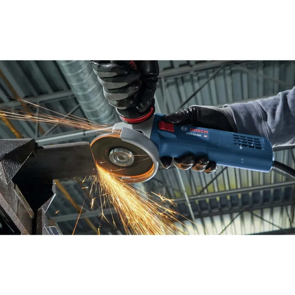 Factory Reconditioned Bosch 120V 10 Amp 4-1/2 in. Corded Ergonomic Angle Grinder with Lock-On Switch