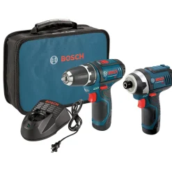 Factory Reconditioned Bosch 12V Max Lithium-Ion 3/8 in. Cordless Drill/Driver and Impact Driver Combo Kit (2 Ah)