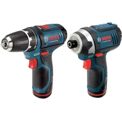 Factory Reconditioned Bosch 12V Max Lithium-Ion 3/8 in. Cordless Drill/Driver and Impact Driver Combo Kit (2 Ah)