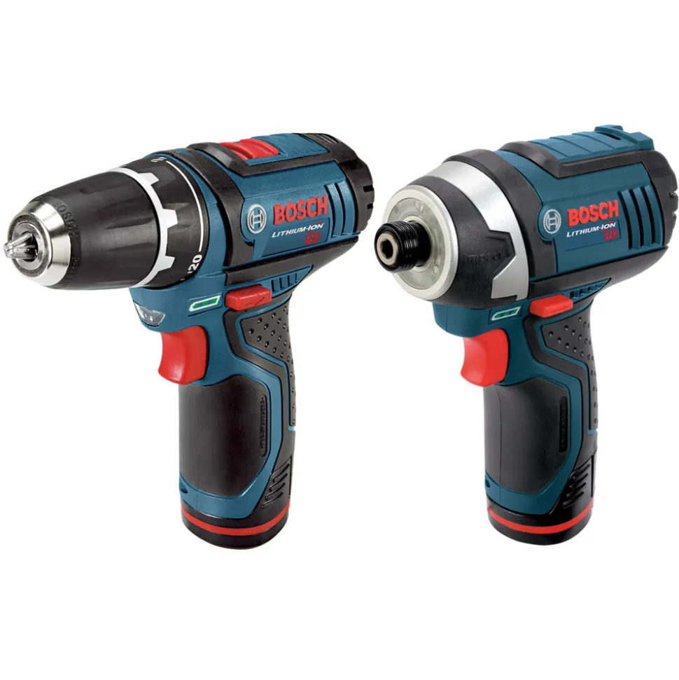Factory Reconditioned Bosch 12V Max Lithium-Ion 3/8 in. Cordless Drill/Driver and Impact Driver Combo Kit (2 Ah)