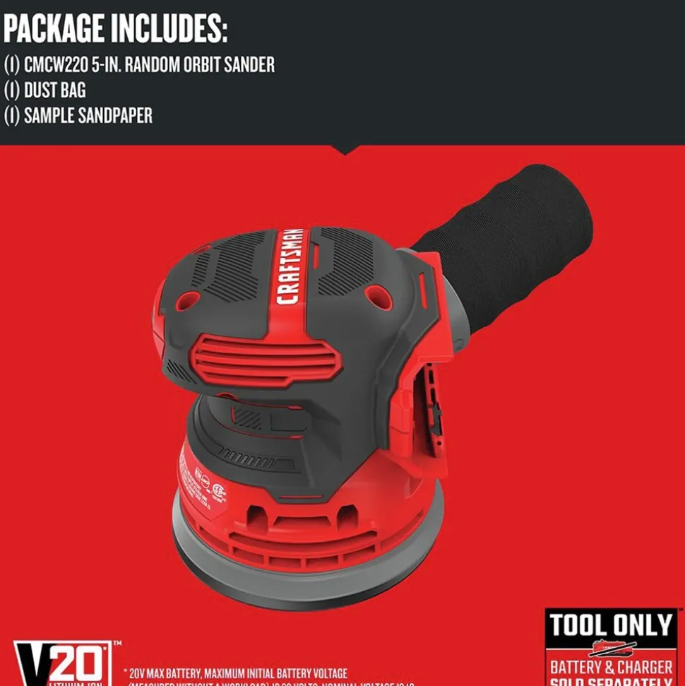 Factory Reconditioned Craftsman V20 Lithium-Ion Cordless Random Orbit Sander (Tool Only)