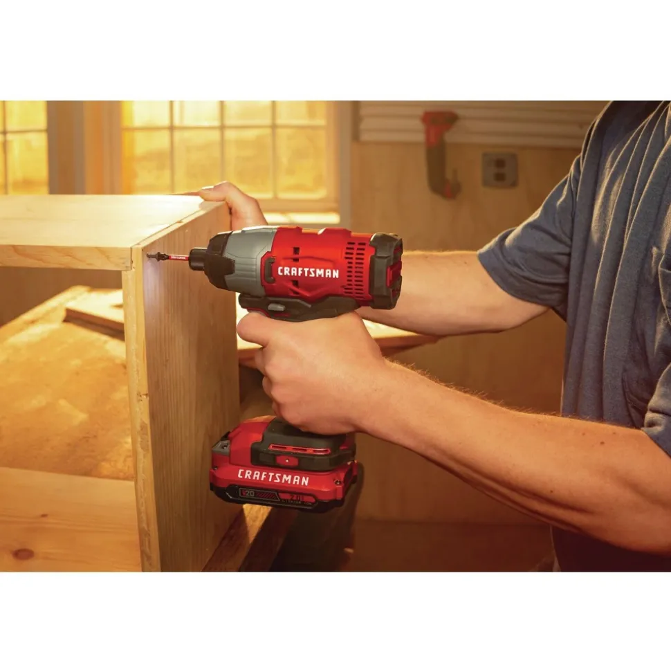 Factory Reconditioned Craftsman V20 Brushed Lithium-Ion 1/4 in. Cordless Impact Driver Kit (1.5 Ah)