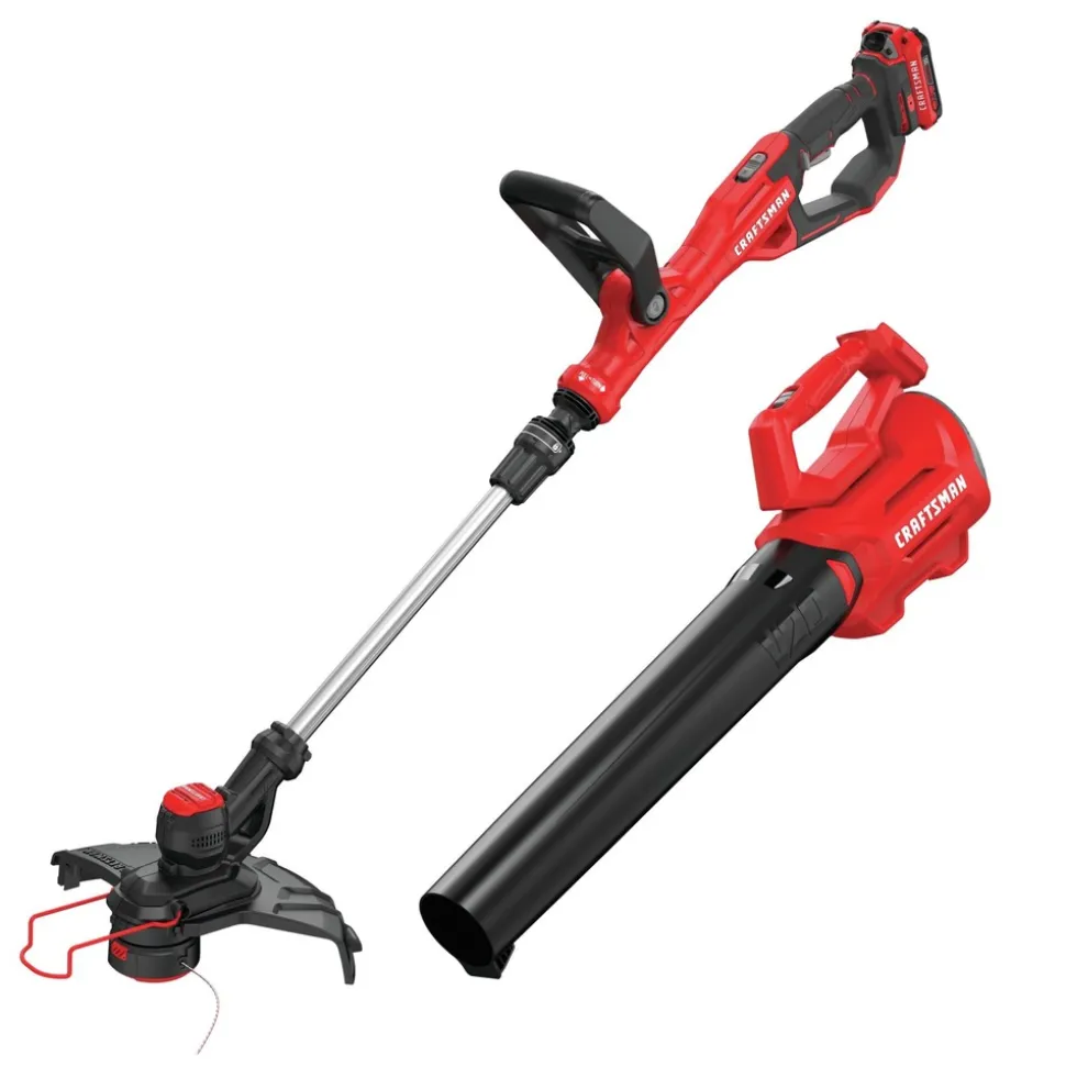 Factory Reconditioned Craftsman V20 WEEDWACKER Brushed Lithium-Ion 13 in. Cordless String Trimmer and Axial Blower Combo Kit (2 Ah)