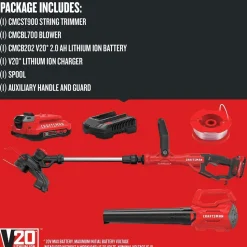 Factory Reconditioned Craftsman V20 WEEDWACKER Brushed Lithium-Ion 13 in. Cordless String Trimmer and Axial Blower Combo Kit (2 Ah)