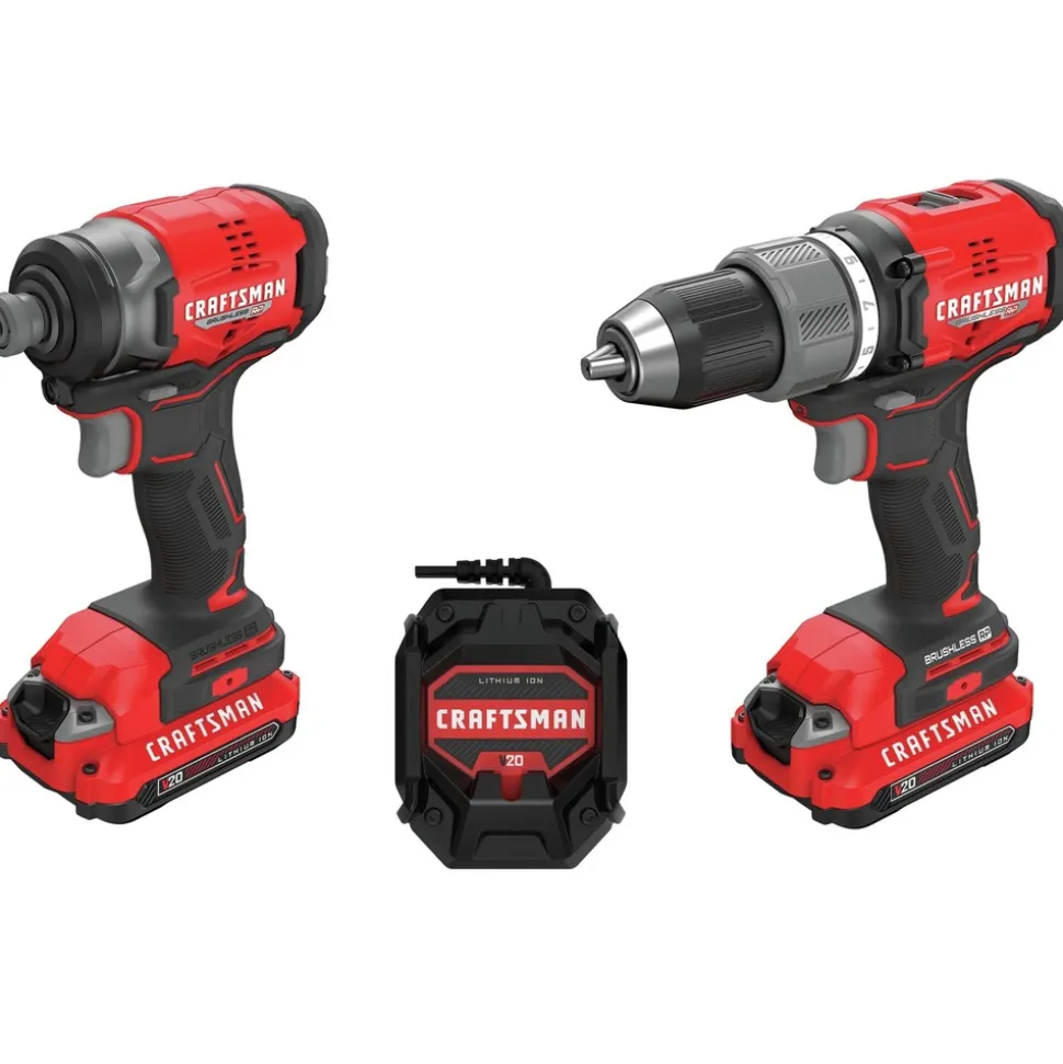 Factory Reconditioned Craftsman V20 BRUSHLESS RP Lithium-Ion 1/2 in. Cordless Drill Driver and 1/4 in. Impact Driver Combo Kit (1.5 Ah)
