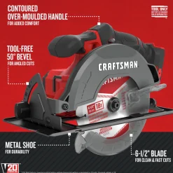 Factory Reconditioned Craftsman 20V Variable Speed Lithium-Ion 6-1/2 in. Cordless Circular Saw (Tool Only)