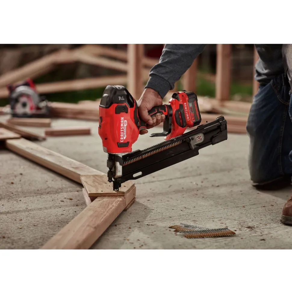 Factory Reconditioned Craftsman V20 Brushless RP Lithium-Ion 21 Degrees Cordless Plastic Collated Framing Nailer (Tool Only)