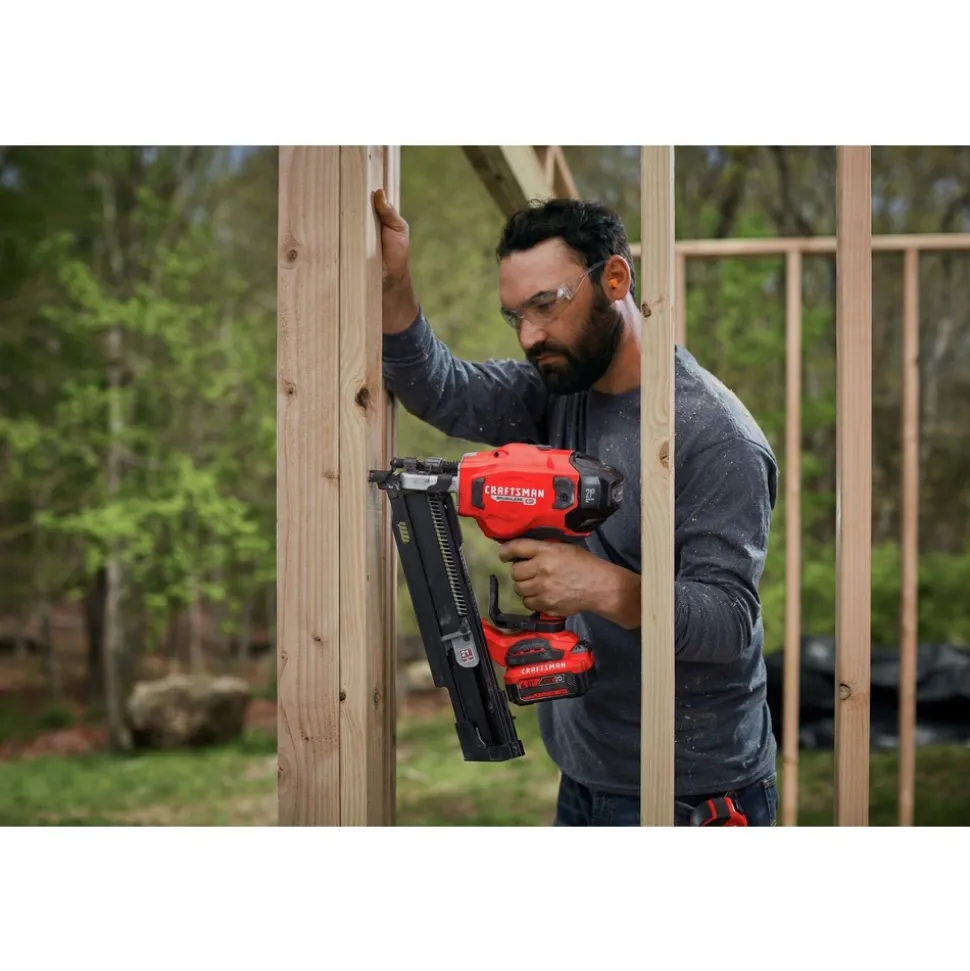 Factory Reconditioned Craftsman V20 Brushless RP Lithium-Ion 21 Degrees Cordless Plastic Collated Framing Nailer (Tool Only)