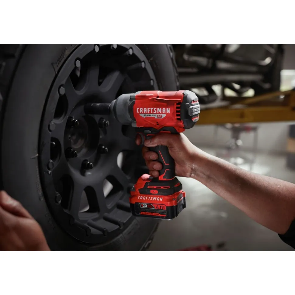 Factory Reconditioned Craftsman V20 Brushless RP Lithium-Ion 1/2 in. Drive Cordless High Torque Impact Wrench Kit with Hog Ring Anvil (4 Ah)