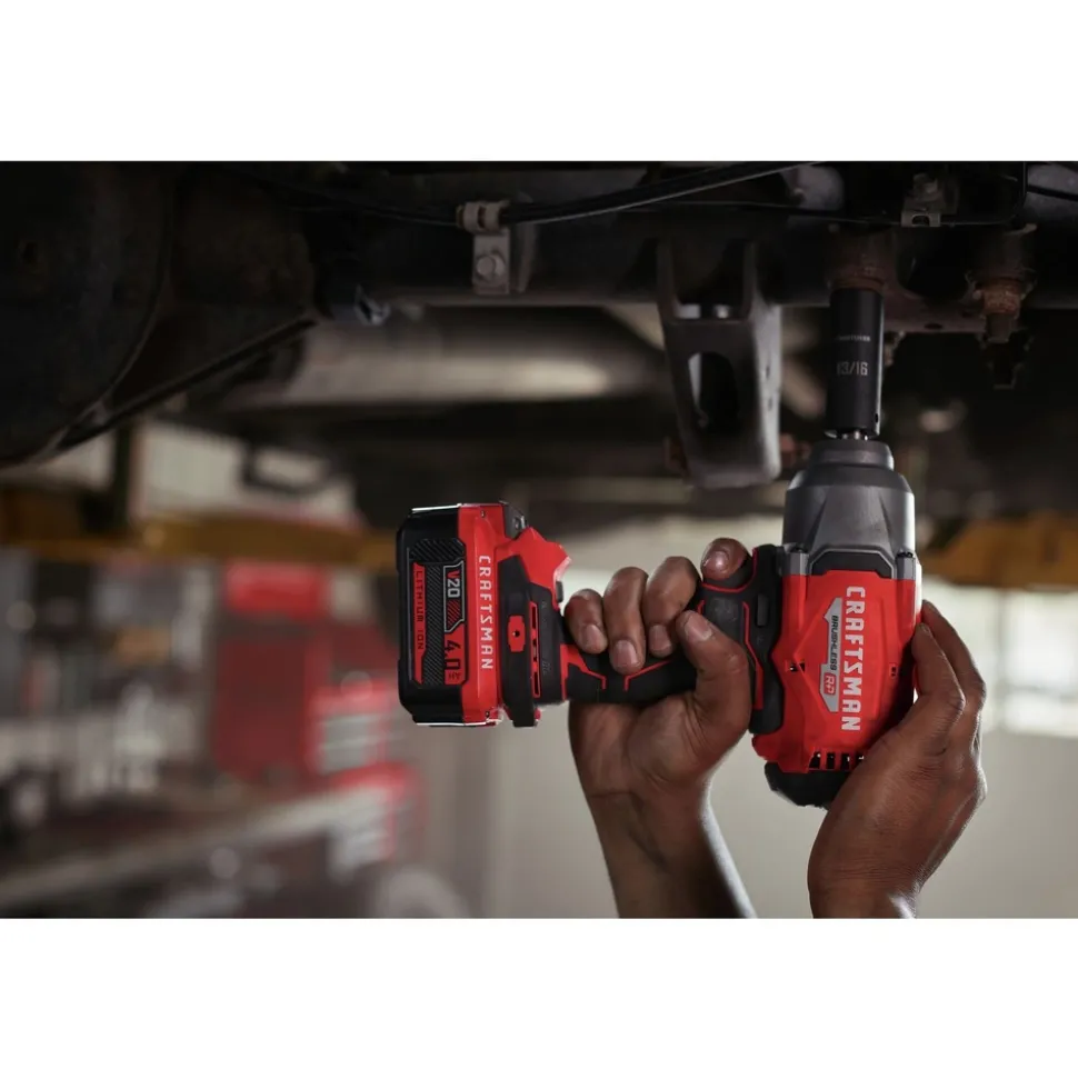 Factory Reconditioned Craftsman V20 Brushless RP Lithium-Ion 1/2 in. Drive Cordless High Torque Impact Wrench Kit with Hog Ring Anvil (4 Ah)