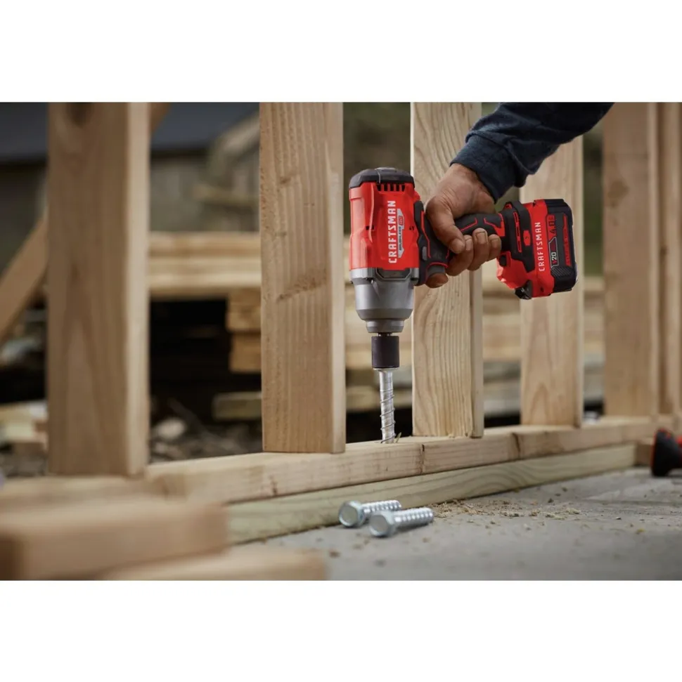 Factory Reconditioned Craftsman V20 Brushless RP Lithium-Ion 1/2 in. Drive Cordless High Torque Impact Wrench Kit with Hog Ring Anvil (4 Ah)