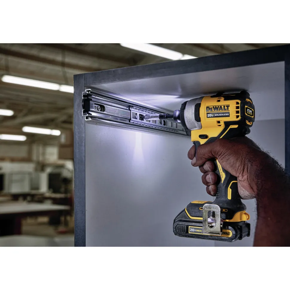 Factory Reconditioned Dewalt ATOMIC 20V MAX Brushless Lithium-Ion Compact 1/4 in. Cordless Impact Driver Kit (1.3 Ah)