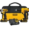 Factory Reconditioned Dewalt 20V MAX Compact Lithium-Ion 1/2 in. Cordless Drill Driver and 1/4 in. Impact Driver Combo Kit (1.3 Ah)