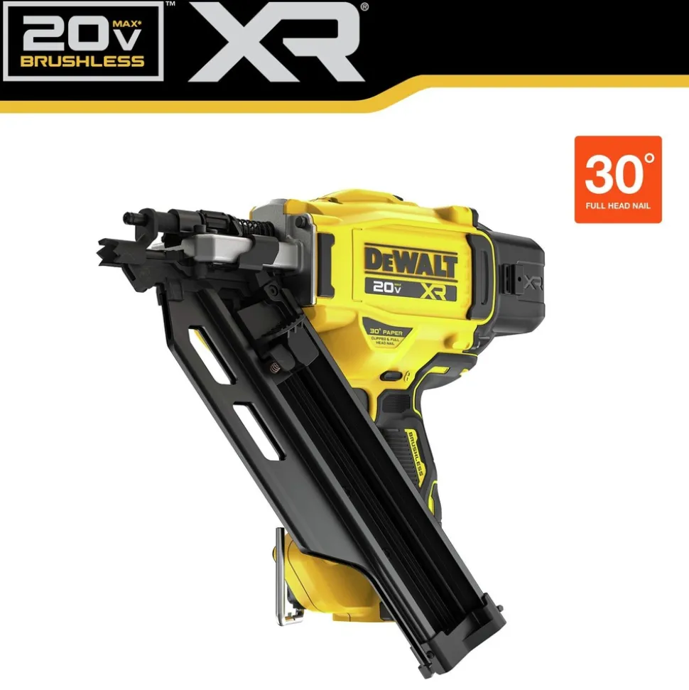 Factory Reconditioned Dewalt 20V MAX XR Lithium-Ion Brushless Paper Collated 30-Degree Cordless Framing Nailer (Tool Only)