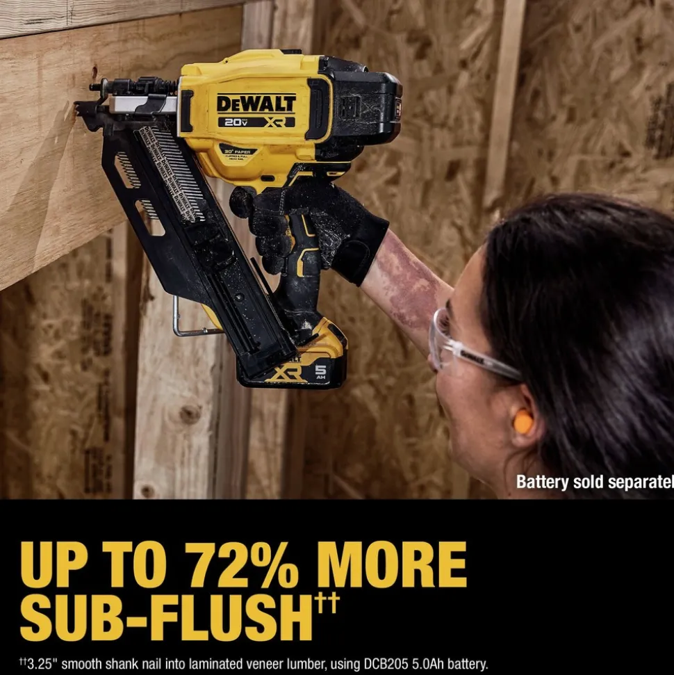Factory Reconditioned Dewalt 20V MAX XR Lithium-Ion Brushless Paper Collated 30-Degree Cordless Framing Nailer (Tool Only)