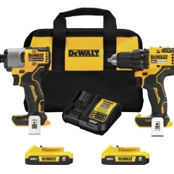 Factory Reconditioned Dewalt 20V MAX 1/2 in. Cordless Drill Driver and 1/4 in. Cordless Impact Driver Combo Kit (2 Ah)