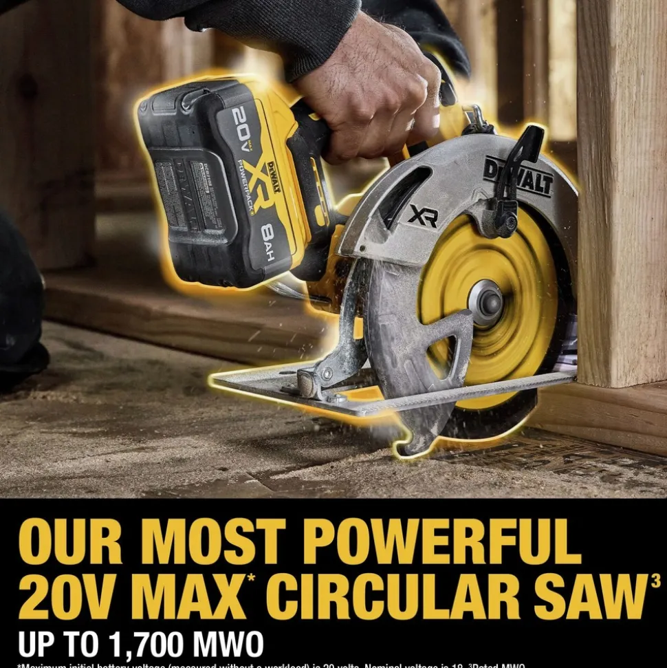 Factory Reconditioned Dewalt 20V MAX XR Lithium-Ion Brushless 7-1/4 in. Cordless Circular Saw Kit with POWERPACK (8 Ah)