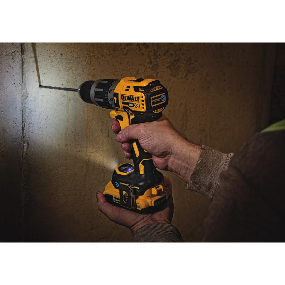 Factory Reconditioned Dewalt 20V MAX XR Lithium-Ion Compact 1/2 in. Cordless Hammer Drill Kit with Tool Connect (2 Ah)
