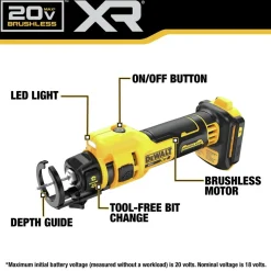 Factory Reconditioned Dewalt 20V MAX XR Lithium-Ion Brushless Cordless Drywall Cut-Out Tool (Tool Only)