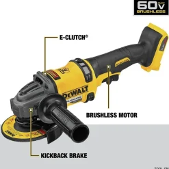 Factory Reconditioned Dewalt FLEXVOLT 60V MAX Brushless Lithium-Ion 4-1/2 in. to 6 in. Cordless Grinder with Kickback Brake (Tool Only)