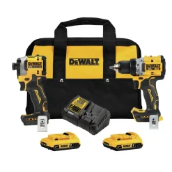 Factory Reconditioned Dewalt 20V MAX XR 1/2 in. Cordless Drill Driver and 20V MAX ATOMIC 1/4 in. Cordless Impact Driver Combo Kit (2 Ah)