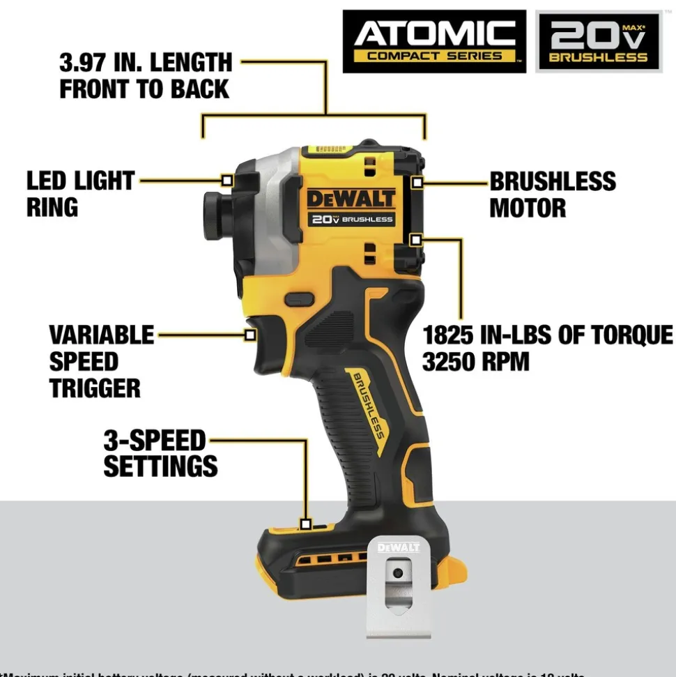 Factory Reconditioned Dewalt 20V MAX XR 1/2 in. Cordless Drill Driver and 20V MAX ATOMIC 1/4 in. Cordless Impact Driver Combo Kit (2 Ah)