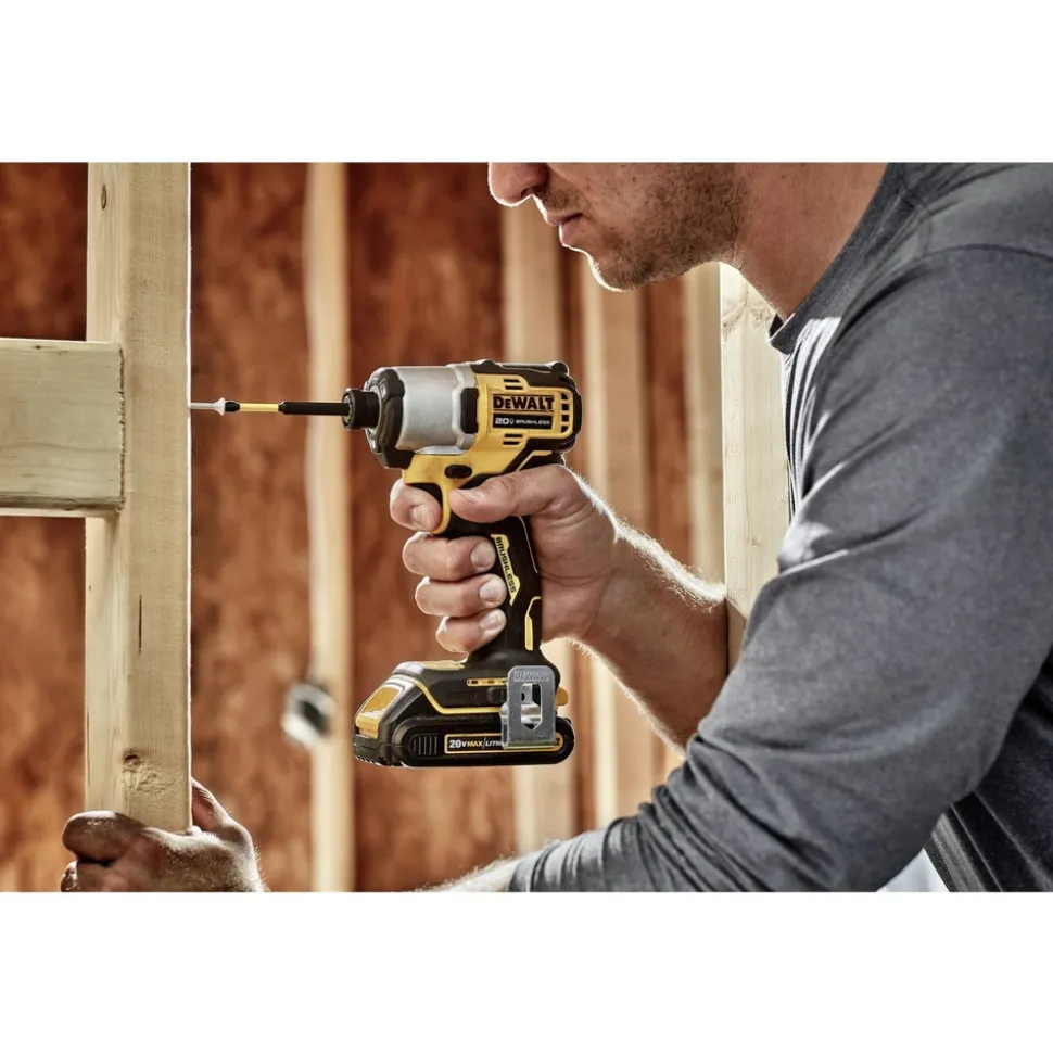 Factory Reconditioned Dewalt 20V MAX Brushless Lithium-Ion 1/4 in. Cordless Impact Driver Kit (2 Ah)