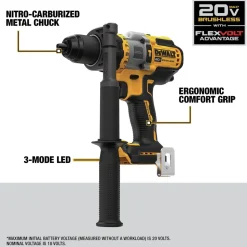 Factory Reconditioned Dewalt 20V MAX Brushless Lithium-Ion 1/2 in. Cordless Hammer Drill Driver with FLEXVOLT ADVANTAGE (Tool Only)