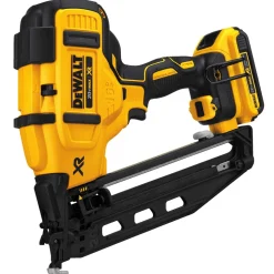 Factory Reconditioned Dewalt 20V MAX Brushless Lithium-Ion 16-Gauge 2-1/2 in. Cordless Angled Finish Nailer Kit (2 Ah)