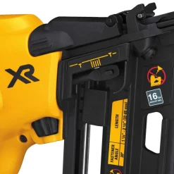 Factory Reconditioned Dewalt 20V MAX Brushless Lithium-Ion 16-Gauge 2-1/2 in. Cordless Angled Finish Nailer Kit (2 Ah)