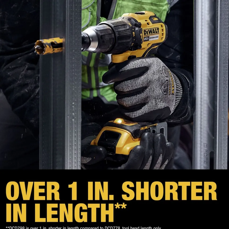 Factory Reconditioned Dewalt 20V MAX Lithium-Ion Brushless 1/2 in. Cordless Hammer Drill Kit (2 Ah)