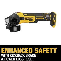Factory Reconditioned Dewalt 20V MAX XR Lithium-Ion Brushless Slide Switch 4.5 in. Cordless Small Angle Grinder with KICKBACK BRAKE (Tool Only)