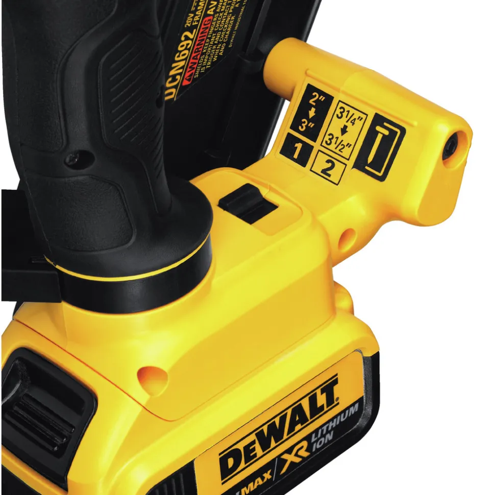 Factory Reconditioned Dewalt 20V MAX XR Dual Speed Lithium-Ion 30 Degrees Cordless Paper Collated Framing Nailer Kit (4 Ah)