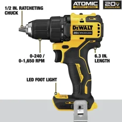 Factory Reconditioned Dewalt 20V MAX ATOMIC Brushless Lithium-Ion Cordless 4-Tool Combo Kit (2 Ah)