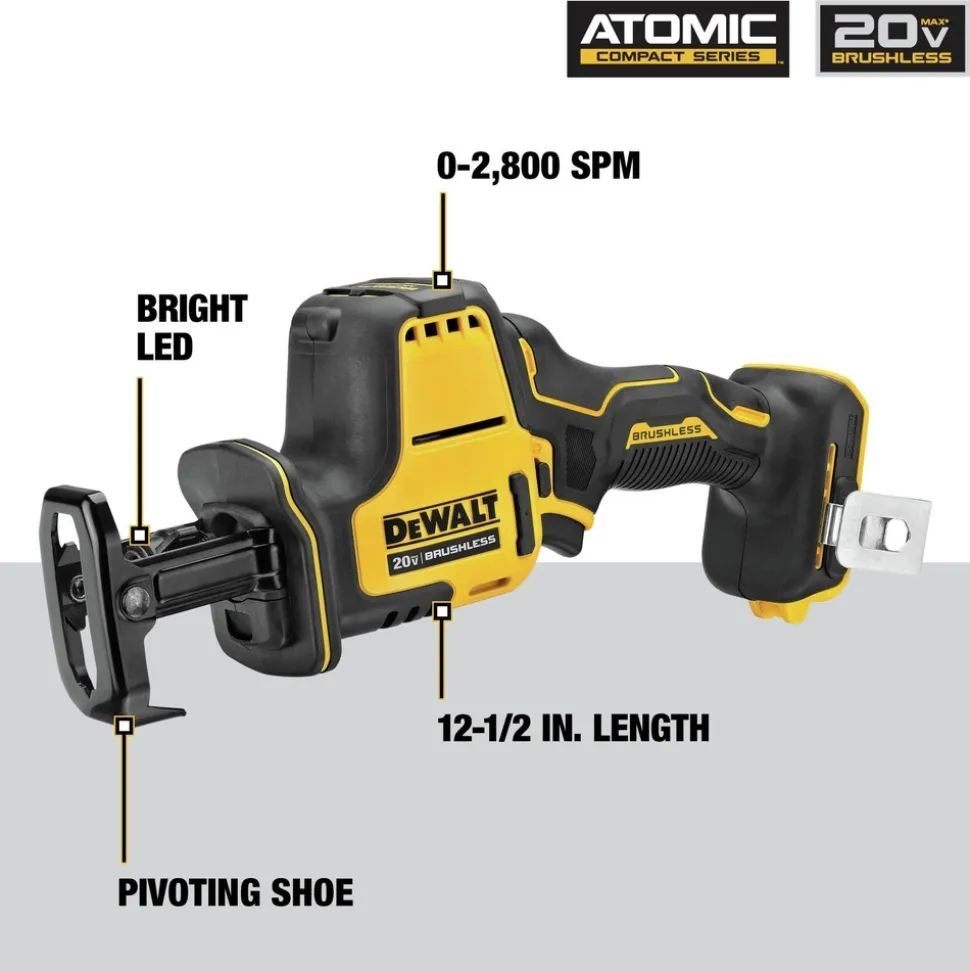 Factory Reconditioned Dewalt 20V MAX ATOMIC Brushless Lithium-Ion Cordless 4-Tool Combo Kit (2 Ah)