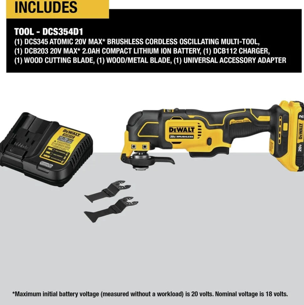Factory Reconditioned Dewalt 20V MAX ATOMIC Brushless Lithium-Ion Cordless Oscillating Multi-Tool Kit (2 Ah)