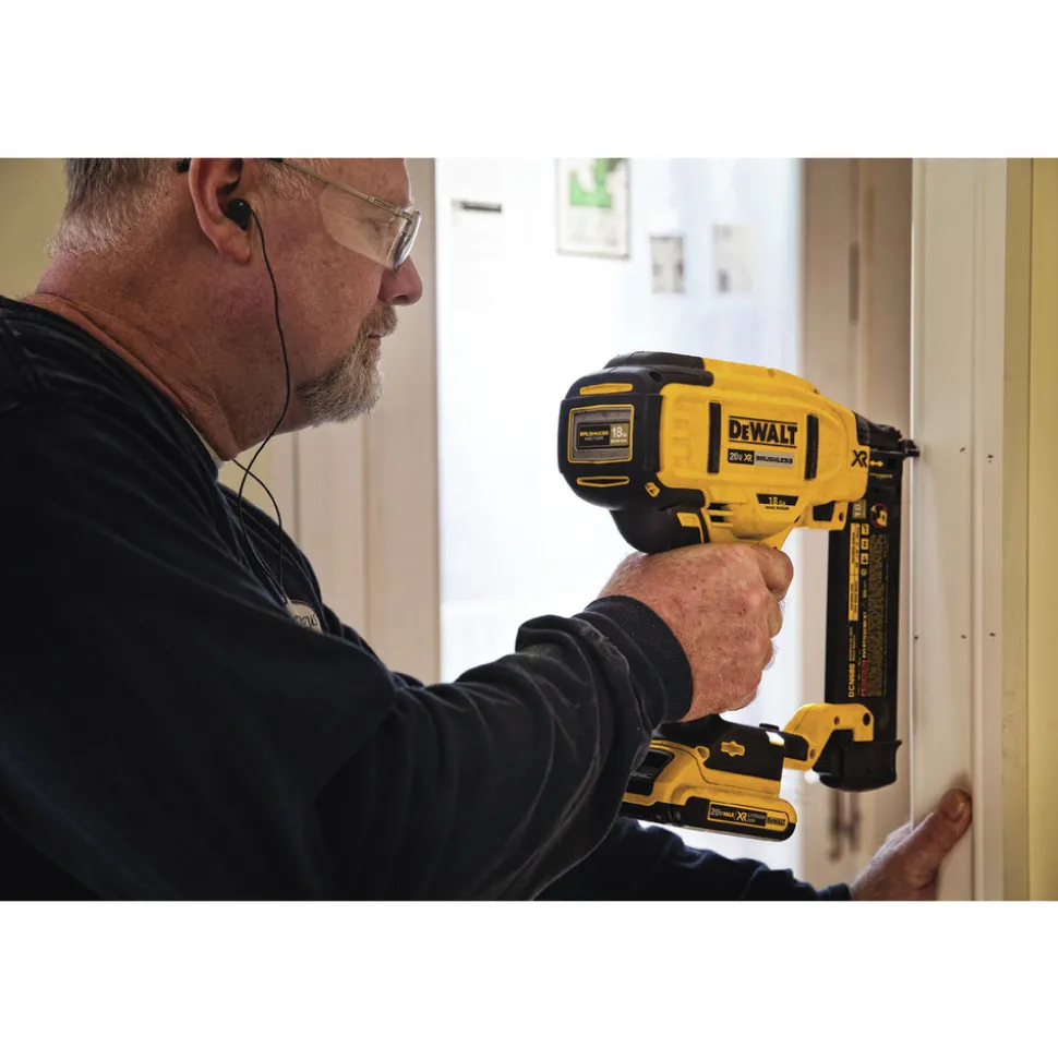 Factory Reconditioned Dewalt 20V MAX XR 18 Gauge Cordless Brad Nailer Kit (2 Ah)