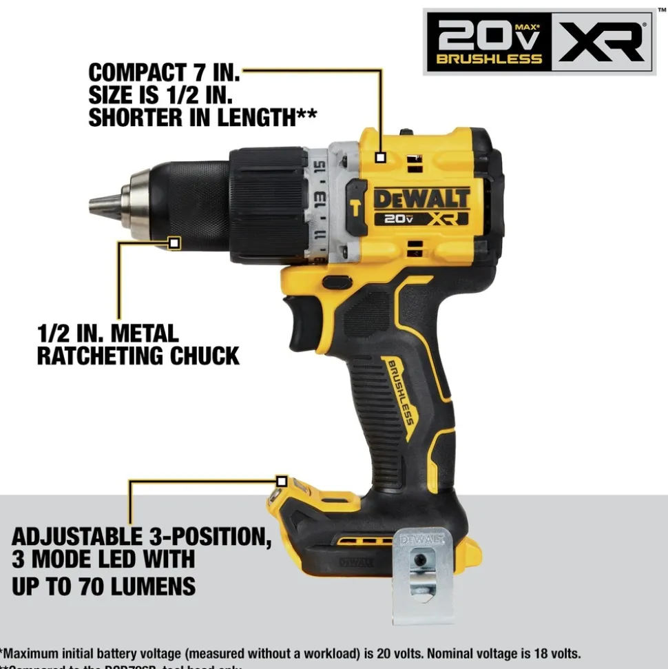 Factory Reconditioned Dewalt 20V MAX XR Brushless Lithium-Ion 4-Tool Combo Kit (1.7 Ah/5 Ah)
