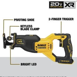 Factory Reconditioned Dewalt 20V MAX XR Brushless Lithium-Ion 4-Tool Combo Kit (1.7 Ah/5 Ah)
