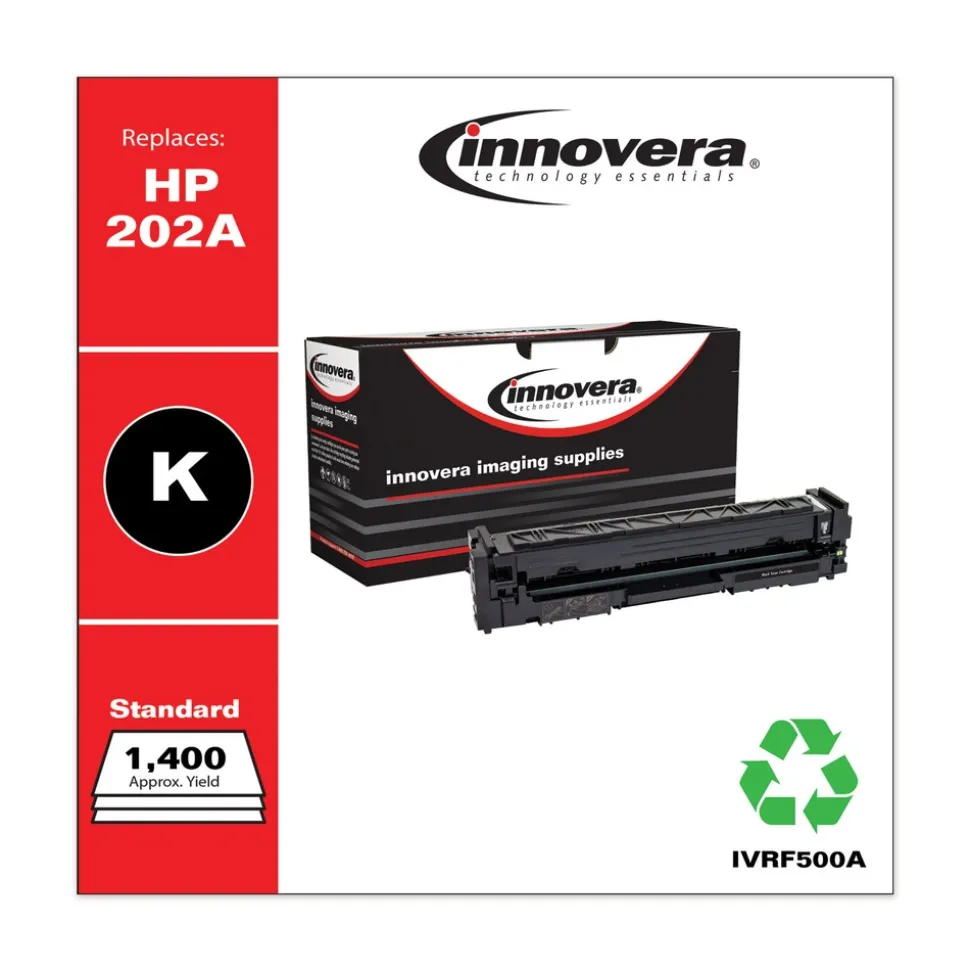 Factory Reconditioned Innovera IVRF500A Remanufactured 1,400 Page-Yield Replacement Toner for 202A (CF500A) - Black