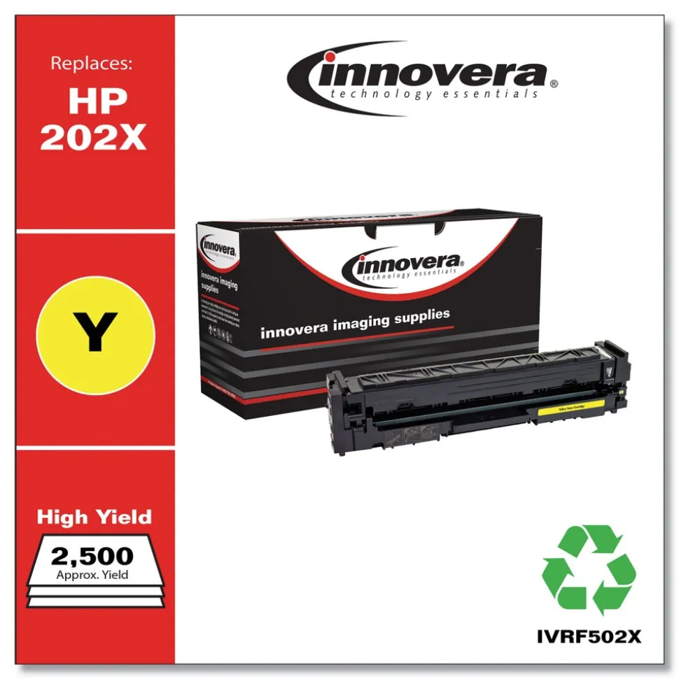 Factory Reconditioned Innovera 2500 Page-Yield Remanufactured High-Yield Toner Replacement for 202X (CF502X) - Yellow