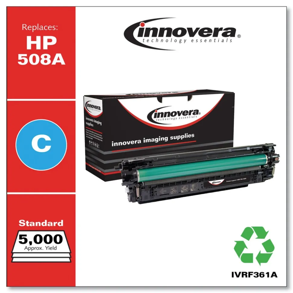Factory Reconditioned Innovera Remanufactured 5000 Page Yield Replacement Toner Cartridge for HP 508A - Cyan