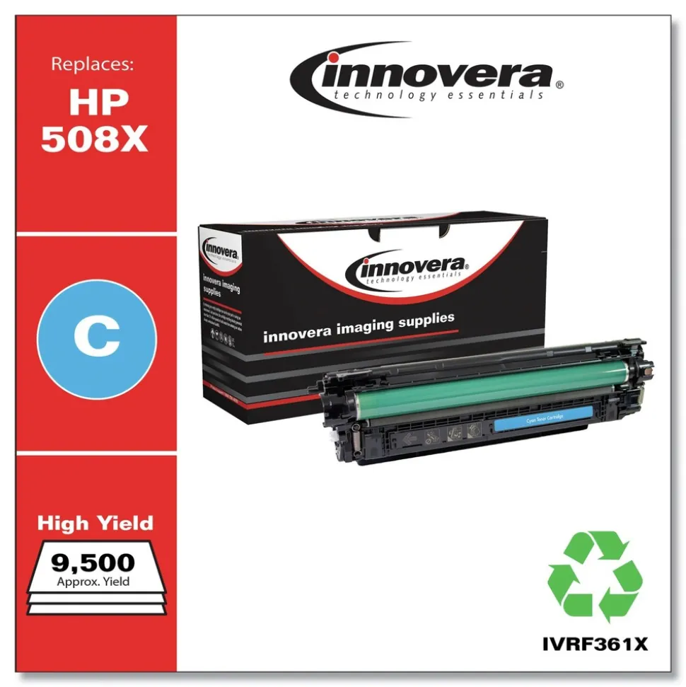 Factory Reconditioned Innovera Remanufactured 9,500 Page-Yield Replacement High-Yield Toner for 508X (CF361X) - Cyan