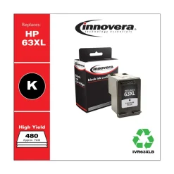 Factory Reconditioned Innovera 480 Page-Yield Remanufactured High-Yield Ink Replacement for 63XL (F6U64AN) - Black