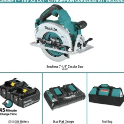 Factory Reconditioned Makita 18V X2 LXT Lithium-Ion (36V) 5 Ah Brushless Cordless 7-1/4 in. Circular Saw Kit