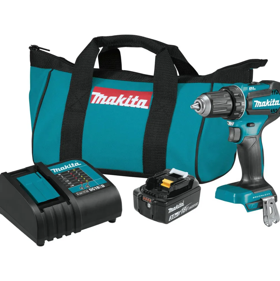 Factory Reconditioned Makita 18V LXT Brushless Lithium-Ion 1/2 in. Cordless Compact Drill Driver Kit (3 Ah)